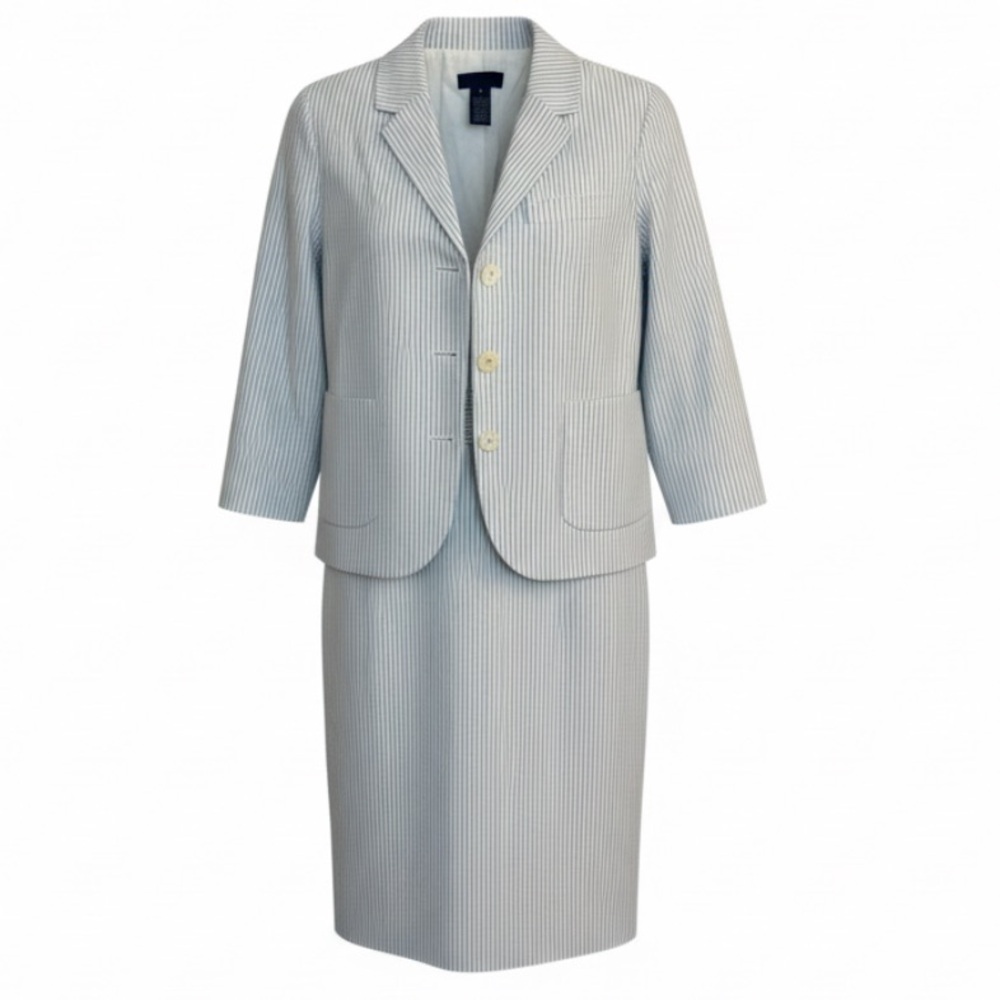 J Crew Striped Pinstripe Sun Dress and Jacket Set